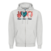 Dove Grey Peace Love Goats Zipper Hoodie - Bettercallsaul