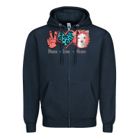 Navy Peace Love Goats Zipper Hoodie - Bettercallsaul