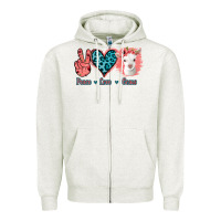 Oatmeal Heather Peace Love Goats Zipper Hoodie - Bettercallsaul