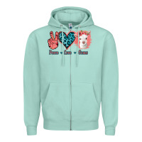 Seafoam Peace Love Goats Zipper Hoodie - Bettercallsaul