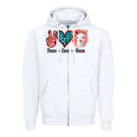White Peace Love Goats Zipper Hoodie - Bettercallsaul