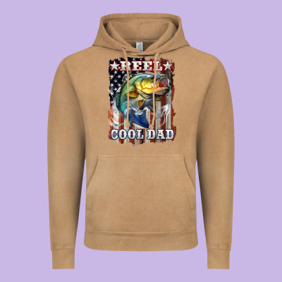 Reel Cool Dad Bass Vintage Hoodie Designed By Lillyallendesigns