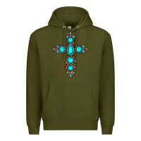 Army Green gemstone leopard cross Premium Hoodie - JahusDesignShop