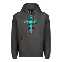 Charcoal Heather gemstone leopard cross Premium Hoodie - JahusDesignShop