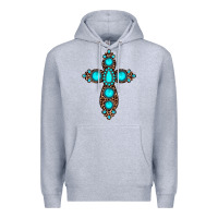 Heather Grey gemstone leopard cross Premium Hoodie - JahusDesignShop