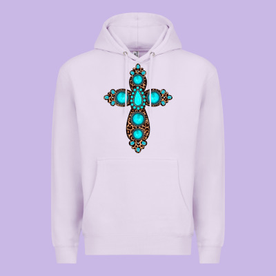 Gemstone Leopard Cross Premium Hoodie Designed By Jahusdesignshop