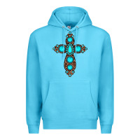 Ocean Blue gemstone leopard cross Premium Hoodie - JahusDesignShop