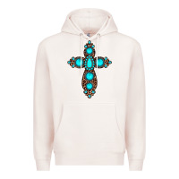Pale Pink gemstone leopard cross Premium Hoodie - JahusDesignShop