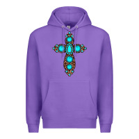 Purple gemstone leopard cross Premium Hoodie - JahusDesignShop