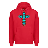 Red gemstone leopard cross Premium Hoodie - JahusDesignShop