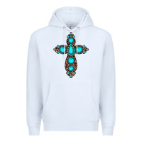 White gemstone leopard cross Premium Hoodie - JahusDesignShop