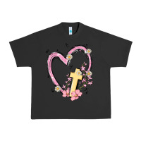 Pigment Black heart cross Urban Heavy Tee - MaliasSmallBusiness