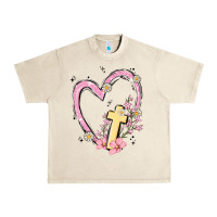 Sandshell heart cross Urban Heavy Tee - MaliasSmallBusiness