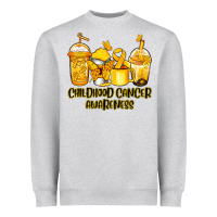 Heather Grey Childhood Cancer Awareness coffee cups Heavyweight Sweatshirt - NancyCooperArtShop