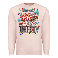 Pale Pink Sweet land of liberty 4th of july Premium Sweatshirt - HowdyJamesFarm