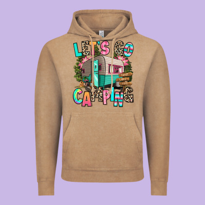 Let's Go Camping Vintage Hoodie Designed By Ranaportraitstore