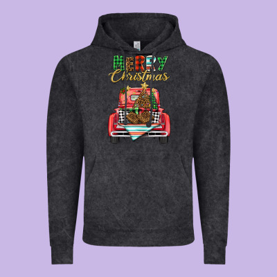 Merry Christmas Truck Vintage Hoodie Designed By Barkaloodesign
