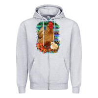 Heather Grey Chicken with Chick Zipper Hoodie - Bettercallsaul