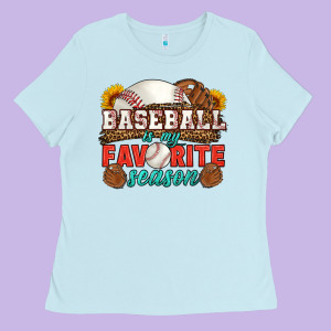 Baseball Is My Favorite Season Ladies Tee Designed By Hra Design Shop