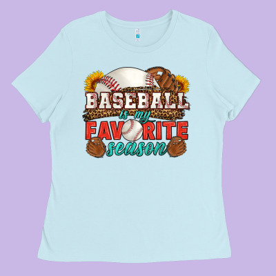 Baseball Is My Favorite Season Ladies Tee Designed By Hra Design Shop