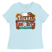 Baby Blue baseball is my favorite season Ladies Tee - HRA Design Shop