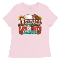 Bubblegum Pink baseball is my favorite season Ladies Tee - HRA Design Shop