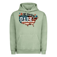 Pigment Oil Green all american papa Urban Hoodie - FaDigitalArtStudio