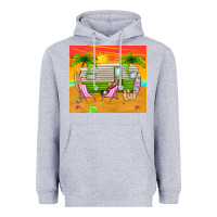 Heather Grey summer caravan Heavyweight Hoodie - TumblerDesignByShophia