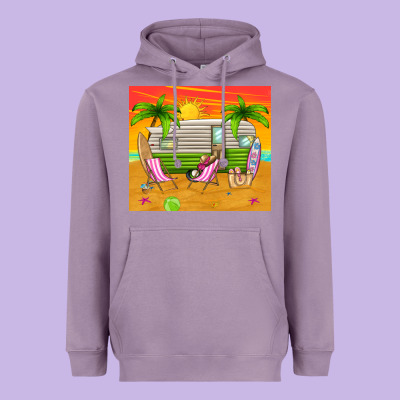 Summer Caravan Heavyweight Hoodie Designed By Tumblerdesignbyshophia