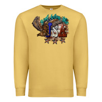 Antique Gold God bless the USA Eagle 4th of july Premium Sweatshirt - HowdyJamesFarm