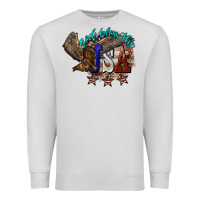 Dove Grey God bless the USA Eagle 4th of july Premium Sweatshirt - HowdyJamesFarm