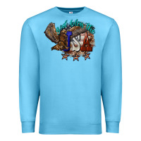 Ocean Blue God bless the USA Eagle 4th of july Premium Sweatshirt - HowdyJamesFarm