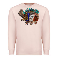 Pale Pink God bless the USA Eagle 4th of july Premium Sweatshirt - HowdyJamesFarm