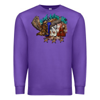 Purple God bless the USA Eagle 4th of july Premium Sweatshirt - HowdyJamesFarm