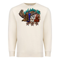 Sandshell God bless the USA Eagle 4th of july Premium Sweatshirt - HowdyJamesFarm