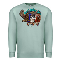 Seafoam God bless the USA Eagle 4th of july Premium Sweatshirt - HowdyJamesFarm