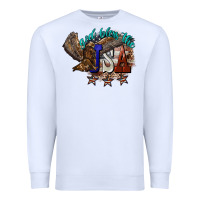 White God bless the USA Eagle 4th of july Premium Sweatshirt - HowdyJamesFarm