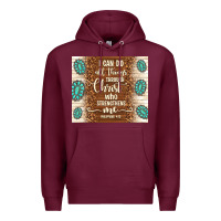 Burgundy i can do all things through christ who strengthens Premium Hoodie - TumblerDesignByShophia