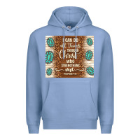 Colony Blue i can do all things through christ who strengthens Premium Hoodie - TumblerDesignByShophia