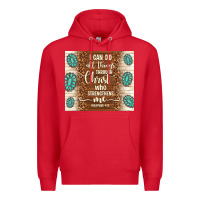 Red i can do all things through christ who strengthens Premium Hoodie - TumblerDesignByShophia