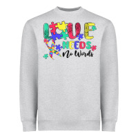 Heather Grey love needs no words autism Heavyweight Sweatshirt - MaliasSmallBusiness