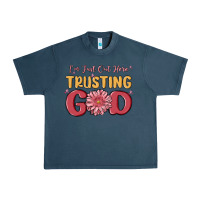 Midnight Navy i’m just out here trusting god Urban Heavy Tee - MaliasSmallBusiness