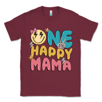 Burgundy one happy mama Classic Tee - MaliasSmallBusiness