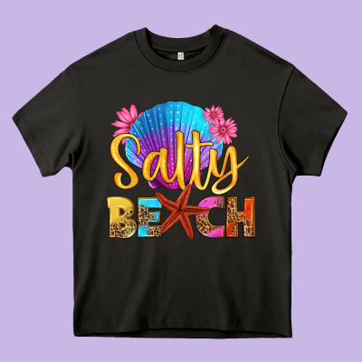 Salty Beach Heavy Core Tee Designed By Hra Design Shop
