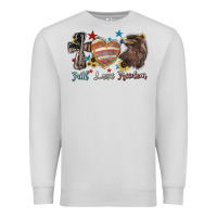 Dove Grey Faith love freedom 4th of july Premium Sweatshirt - HowdyJamesFarm