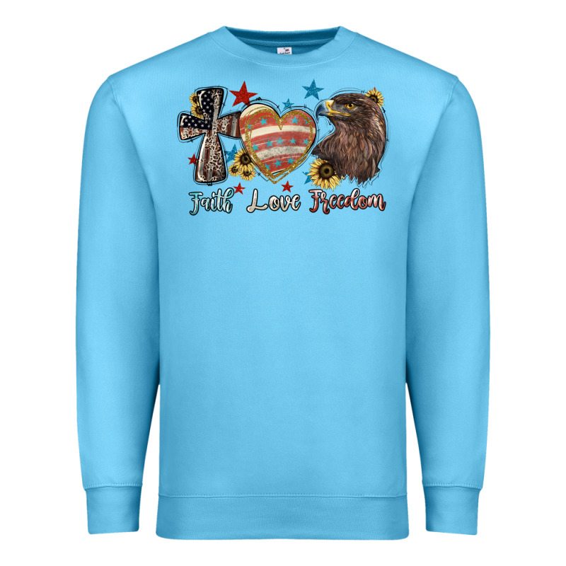Faith Love Freedom 4th Of July Premium Sweatshirt by HowdyJamesFarm | Teevron