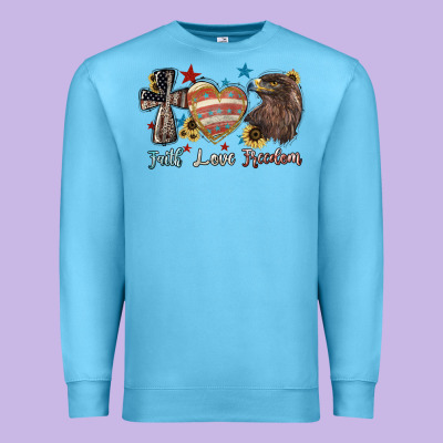 Faith Love Freedom 4th Of July Premium Sweatshirt Designed By Howdyjamesfarm