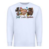 White Faith love freedom 4th of july Premium Sweatshirt - HowdyJamesFarm