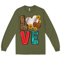 Army Green western love baseball Long Sleeve Tee - NancyCooperArtShop