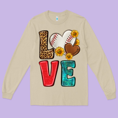 Western Love Baseball Long Sleeve Tee Designed By Nancycooperartshop